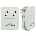 Rnd Accessories RND Accessories Compact Power Station 2.4 Amp Dual Ports; 2 AC Outlet Wall Charger With 7 in. Micro USB Cable - White RND-WPT221-W